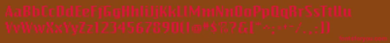 BitmapwideRegular Font – Red Fonts on Brown Background