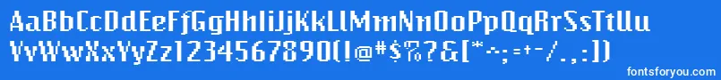 BitmapwideRegular Font – White Fonts on Blue Background