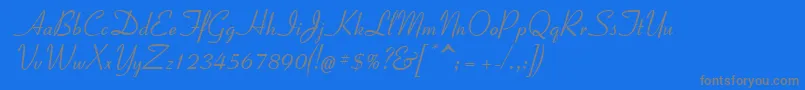 Coronet2-Schriftart – Graue Schriften auf blauem Hintergrund