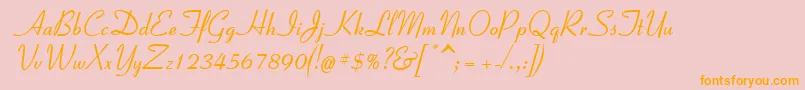 Coronet2 Font – Orange Fonts on Pink Background