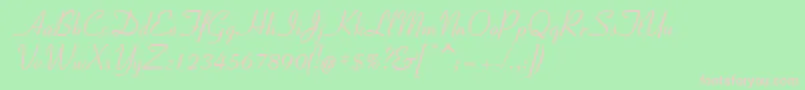 Coronet2 Font – Pink Fonts on Green Background