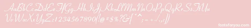 Coronet2-Schriftart – Weiße Schriften auf rosa Hintergrund