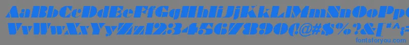 Czcionka BravadoItalic – niebieskie czcionki na szarym tle