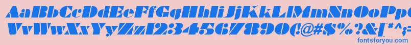 BravadoItalic Font – Blue Fonts on Pink Background