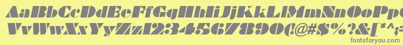 BravadoItalic Font – Gray Fonts on Yellow Background