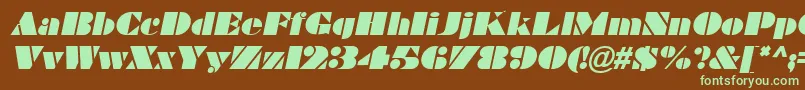 BravadoItalic Font – Green Fonts on Brown Background