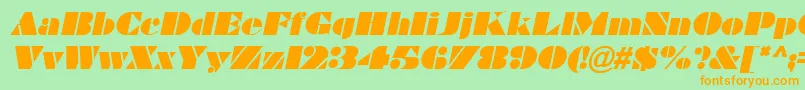 BravadoItalic Font – Orange Fonts on Green Background