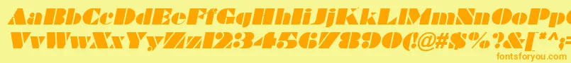 BravadoItalic Font – Orange Fonts on Yellow Background