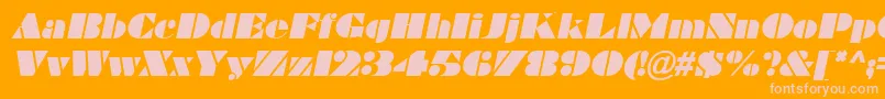 BravadoItalic Font – Pink Fonts on Orange Background