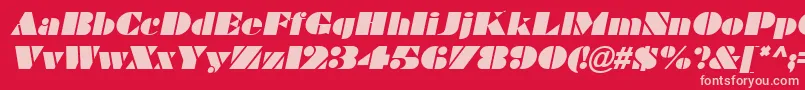 BravadoItalic Font – Pink Fonts on Red Background