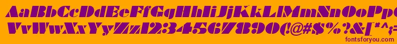 BravadoItalic Font – Purple Fonts on Orange Background