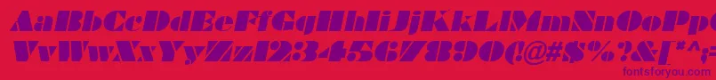 BravadoItalic Font – Purple Fonts on Red Background