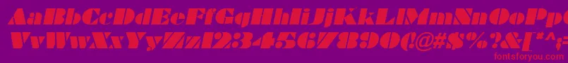 BravadoItalic Font – Red Fonts on Purple Background