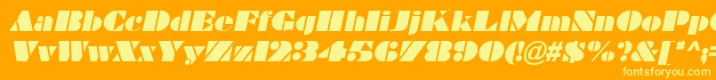 BravadoItalic Font – Yellow Fonts on Orange Background