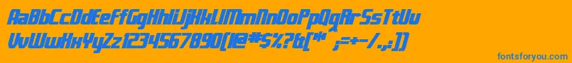 FontanaBoldItalic Font – Blue Fonts on Orange Background