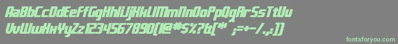フォントFontanaBoldItalic – 灰色の背景に緑のフォント