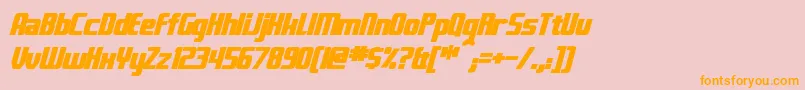 FontanaBoldItalic Font – Orange Fonts on Pink Background