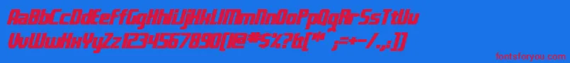 Fonte FontanaBoldItalic – fontes vermelhas em um fundo azul