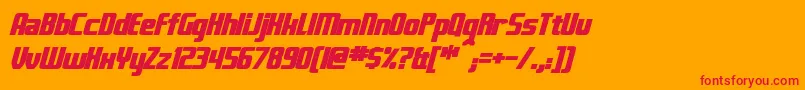 FontanaBoldItalic Font – Red Fonts on Orange Background