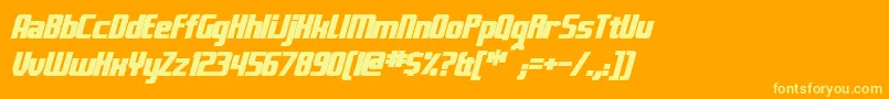 Weitere Informationen zur FontanaBoldItalic-Schriftart FontanaBoldItalic-Schriftart – Gelbe Schriften auf orangefarbenem Hintergrund