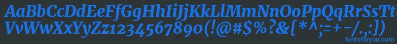 MerriweatherHeavyitalic Font – Blue Fonts on Black Background