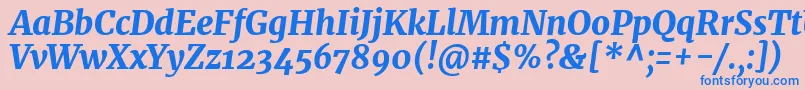 Czcionka MerriweatherHeavyitalic – niebieskie czcionki na różowym tle