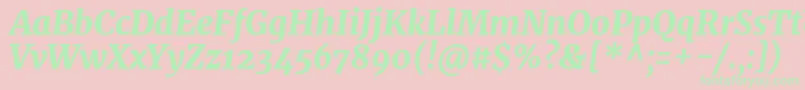 MerriweatherHeavyitalic Font – Green Fonts on Pink Background