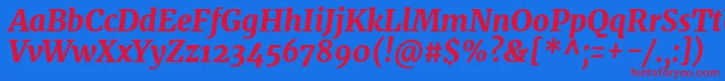 Czcionka MerriweatherHeavyitalic – czerwone czcionki na niebieskim tle