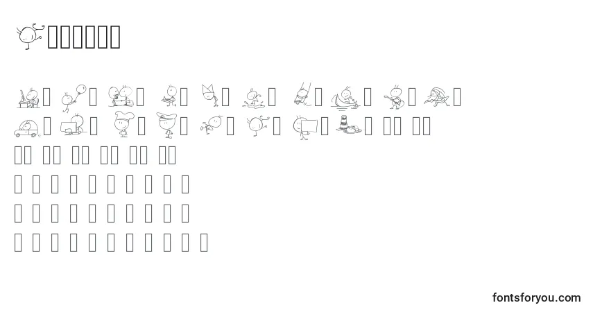 A fonte Pwtoonz – alfabeto, números, caracteres especiais