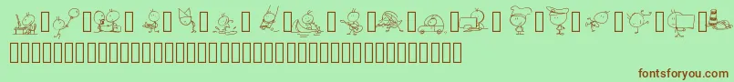 Police Pwtoonz – polices brunes sur fond vert