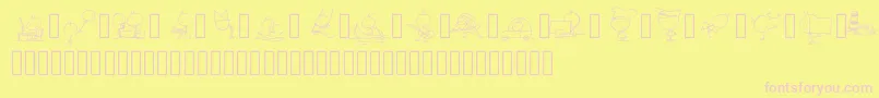 Pwtoonz Font – Pink Fonts on Yellow Background