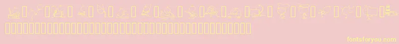 Pwtoonz-Schriftart – Gelbe Schriften auf rosa Hintergrund