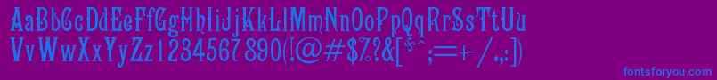 フォントCampanile – 紫色の背景に青い文字