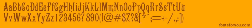 Campanile Font – Brown Fonts on Orange Background
