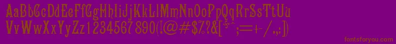 フォントCampanile – 紫色の背景に茶色のフォント