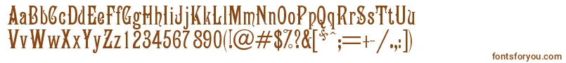 Campanile-fontti – ruskeat fontit valkoisella taustalla