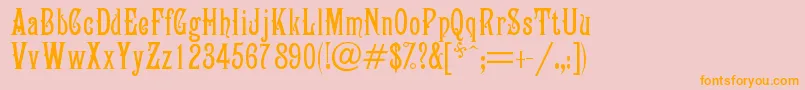 Campanile Font – Orange Fonts on Pink Background