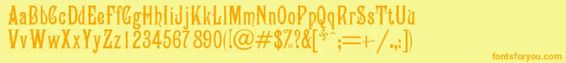 Campanile Font – Orange Fonts on Yellow Background