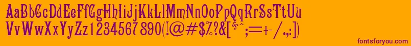 Campanile Font – Purple Fonts on Orange Background