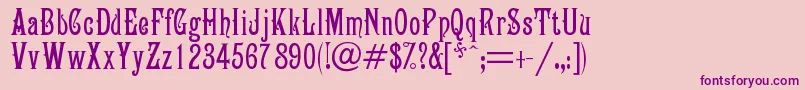 フォントCampanile – ピンクの背景に紫のフォント