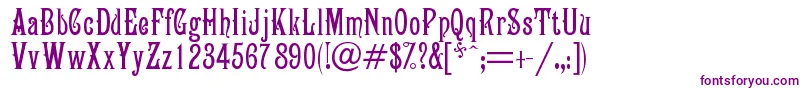 Campanile-fontti – violetit fontit valkoisella taustalla