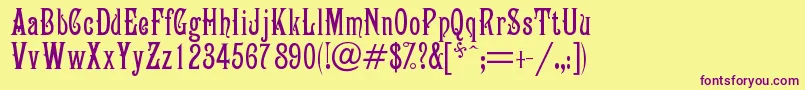 Campanile Font – Purple Fonts on Yellow Background