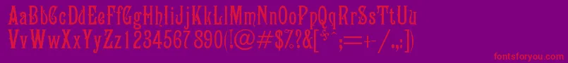 Campanile Font – Red Fonts on Purple Background