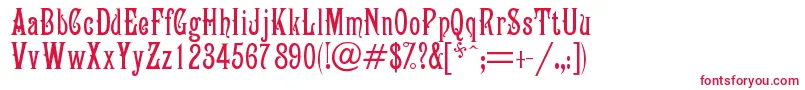 Campanile-fontti – punaiset fontit valkoisella taustalla