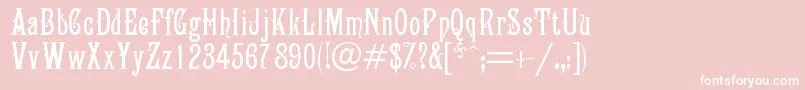 Campanile-fontti – valkoiset fontit vaaleanpunaisella taustalla