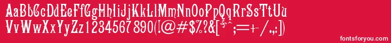 Campanile-fontti – valkoiset fontit punaisella taustalla