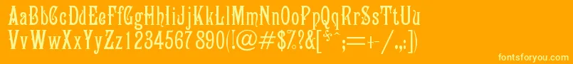 Campanile Font – Yellow Fonts on Orange Background