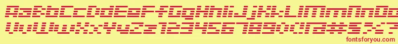 D3Digitalismi Font – Red Fonts on Yellow Background