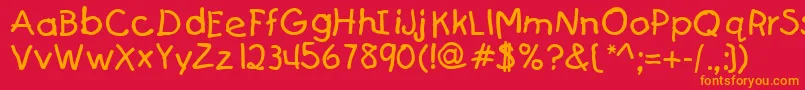 KajakaRegular Font – Orange Fonts on Red Background