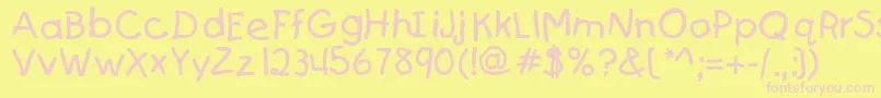 KajakaRegular Font – Pink Fonts on Yellow Background